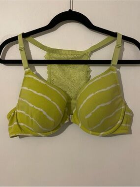 Cacique Lane Bryant Front Clasp Green Lightly Lined T Shirt Bra Plus Size 42B